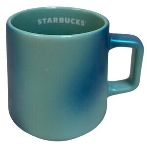 Starbucks Summer 2021 Iridescent Turquois Blue Ocean Shimmer Pearl Mug 14oz